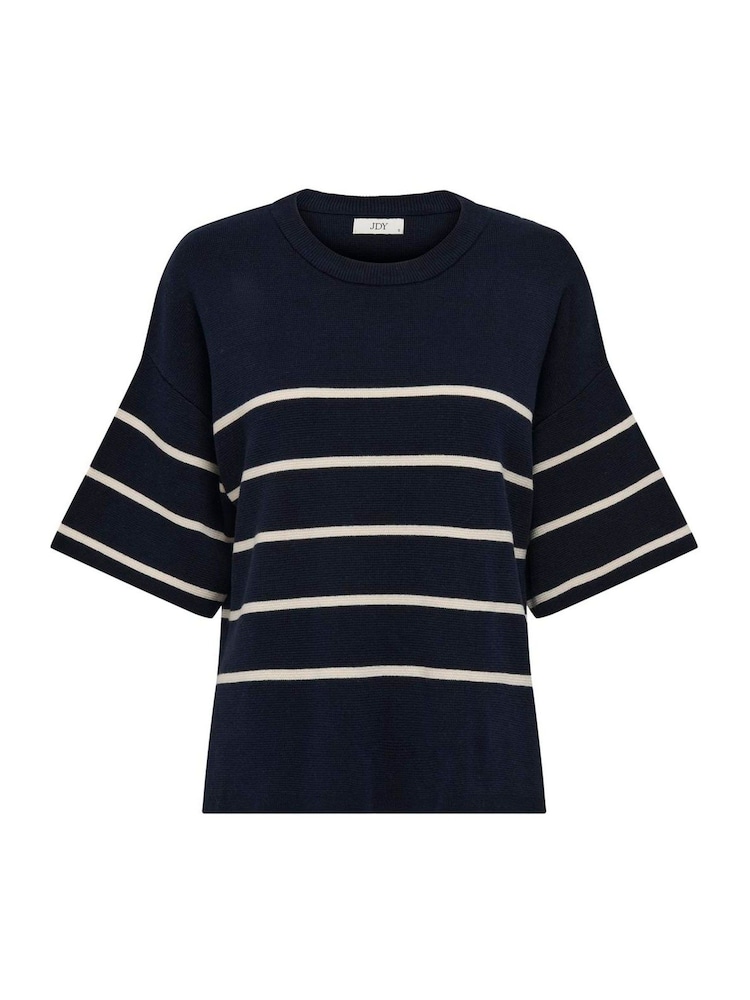 JDY Blue Short Sleeve Stripe Jumper - Image 8 of 8