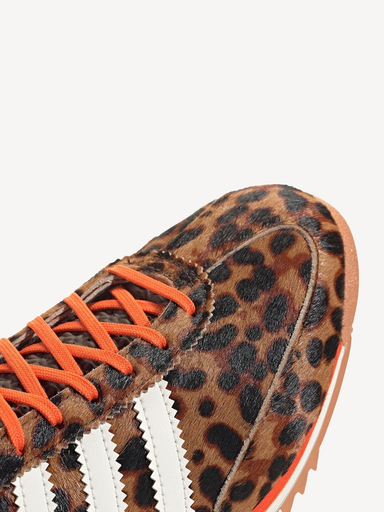 adidas Originals Leopard Print Brown SL 72 OG Trainers - Image 8 of 8