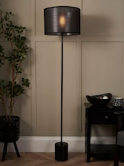 BHS Black Marble Base Shade Floor Lamp - Image 1 of 5