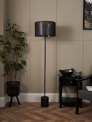 BHS Black Marble Base Shade Floor Lamp - Image 2 of 5