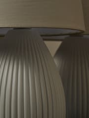 BHS Set of 2 Light Grey Teardrop Ceramic Table Lamp - Image 2 of 5
