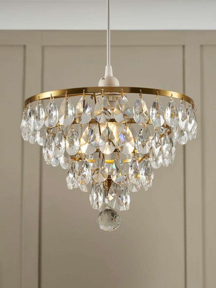 BHS Brass Elsa Easyfit Ceiling Light - Image 1 of 3