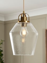 BHS Brass Bubble Glass Ceiling Pendant Light - Image 1 of 5