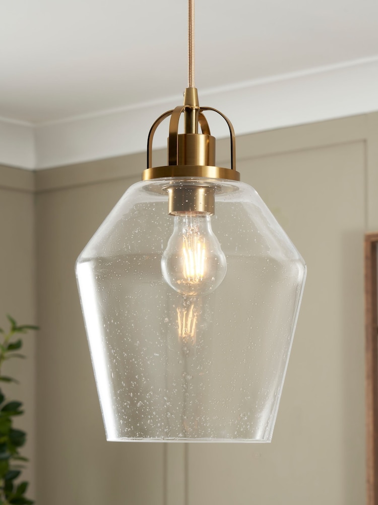 BHS Brass Bubble Glass Ceiling Pendant Light - Image 1 of 5