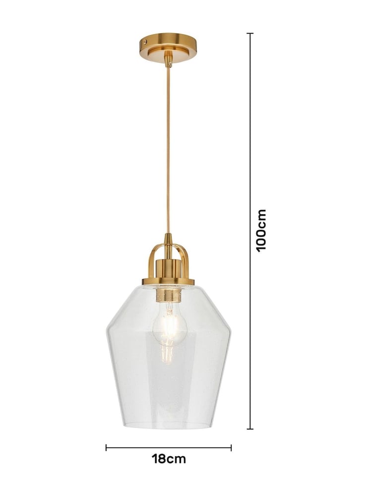 BHS Brass Bubble Glass Ceiling Pendant Light - Image 5 of 5