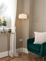 BHS Opal Glass Ribbed Floor Lamp - Image 4 of 5