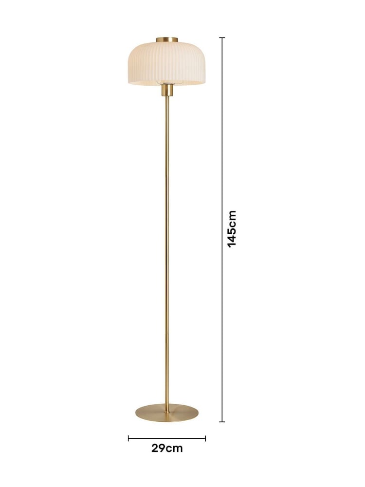 BHS Opal Glass Ribbed Floor Lamp - Image 5 of 5