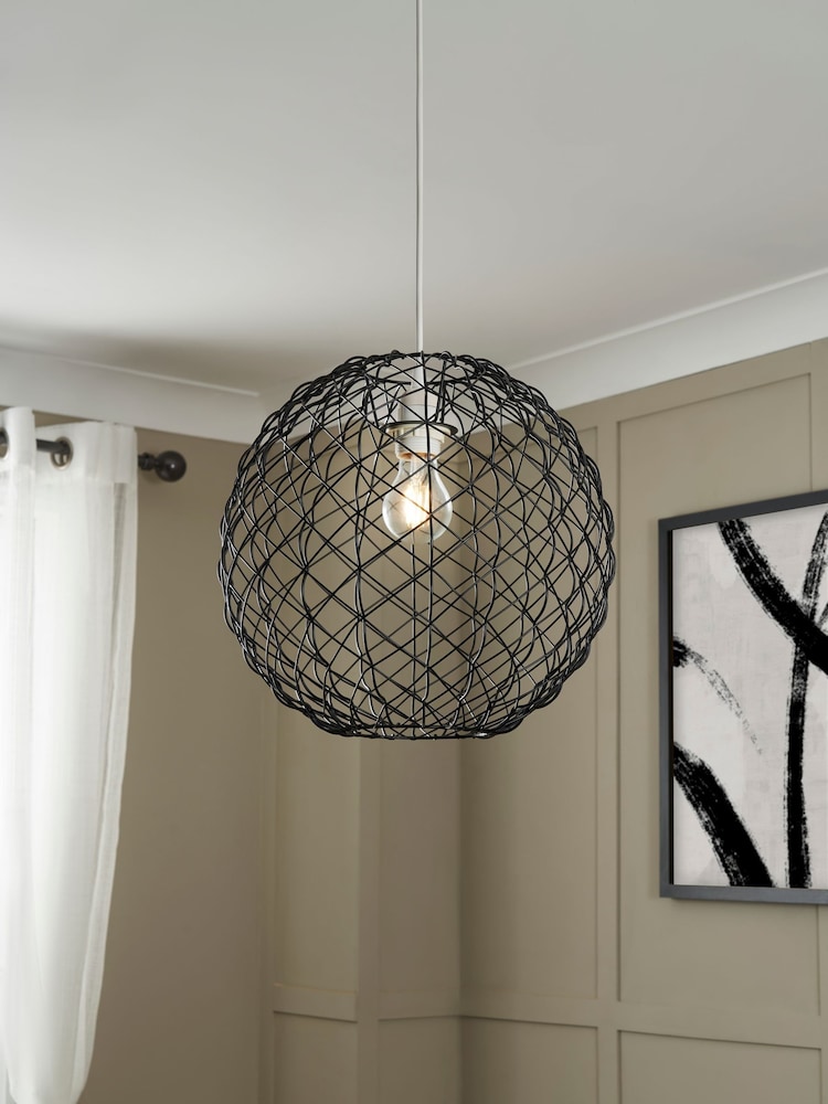 BHS Black Wireball Easyfit Ceiling Light - Image 2 of 7