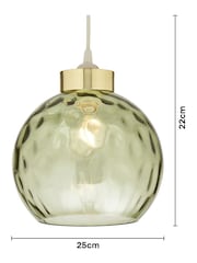 BHS Green Dimpled Glass Ball Easyfit Ceiling Light - Image 4 of 7