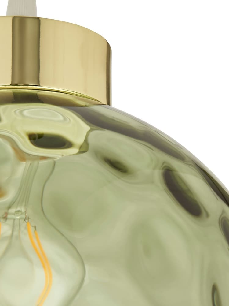 BHS Green Dimpled Glass Ball Easyfit Ceiling Light - Image 7 of 7