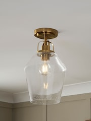 BHS Brass Bubble Glass Ceiling Flush Fitting Light - Image 1 of 6
