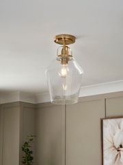 BHS Brass Bubble Glass Ceiling Flush Fitting Light - Image 4 of 6