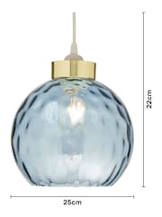 BHS Blue Dimpled Glass Ball Easyfit Ceiling Light - Image 4 of 7