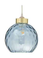 BHS Blue Dimpled Glass Ball Easyfit Ceiling Light - Image 6 of 7
