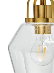 BHS Brass Bubble Glass Ceiling 3 Light Linear Pendant Bar Light - Image 5 of 6