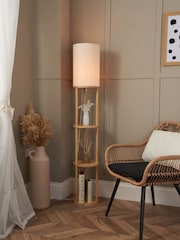 BHS Oak Shelving Floor Lamp - Image 4 of 7