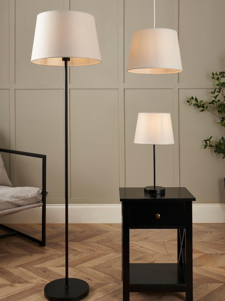 BHS Black Cream Floor Table & Easyfit Set - Image 1 of 4