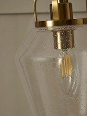 BHS Brass Bubble Glass Arc Table Lamp - Image 4 of 6