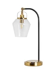 BHS Brass Bubble Glass Arc Table Lamp - Image 5 of 6