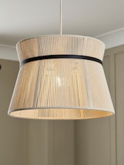 BHS Natural String Bound Double Easyfit Ceiling Light - Image 1 of 7