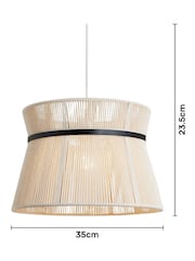 BHS Natural String Bound Double Easyfit Ceiling Light - Image 4 of 7