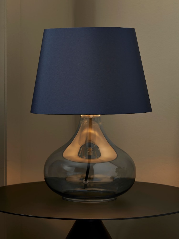 BHS Blue Glass Table Lamp - Image 1 of 6