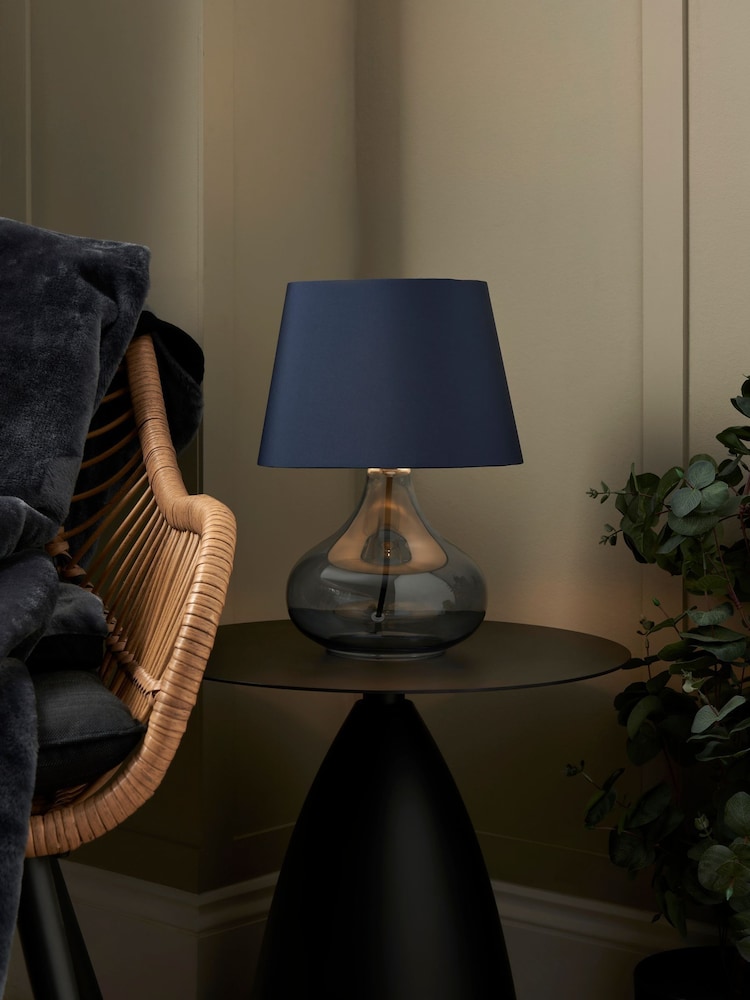 BHS Blue Glass Table Lamp - Image 2 of 6