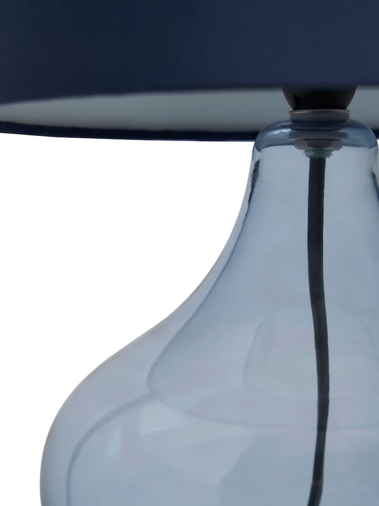 BHS Blue Glass Table Lamp - Image 6 of 6