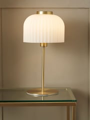 BHS Opal Glass Ribbed Table Lamp - Image 1 of 7