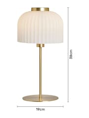BHS Opal Glass Ribbed Table Lamp - Image 3 of 7