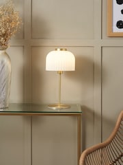 BHS Opal Glass Ribbed Table Lamp - Image 4 of 7