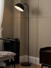 BHS Matt Black Arc Floor Lamp - Image 1 of 7