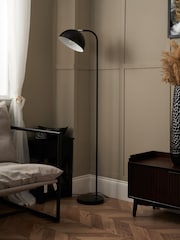 BHS Matt Black Arc Floor Lamp - Image 2 of 7