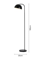 BHS Matt Black Arc Floor Lamp - Image 3 of 7