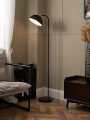 BHS Matt Black Arc Floor Lamp - Image 4 of 7