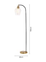 BHS Brass Bubble Glass Arc Floor Lamp - Image 3 of 7
