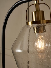 BHS Brass Bubble Glass Arc Floor Lamp - Image 5 of 7