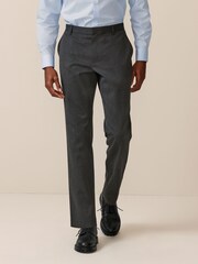 Grey Slim Fit Plain Front Smart Trousers 2 Pack - Image 1 of 5