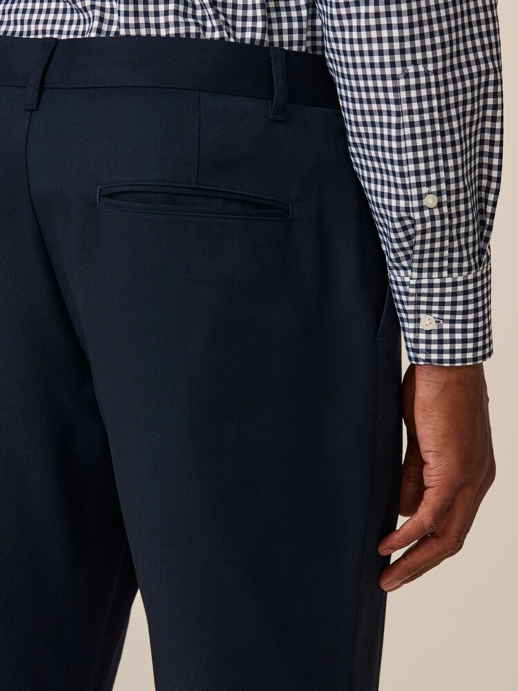 Navy Blue Slim Fit Plain Front Smart Trousers 2 Pack - Image 5 of 5