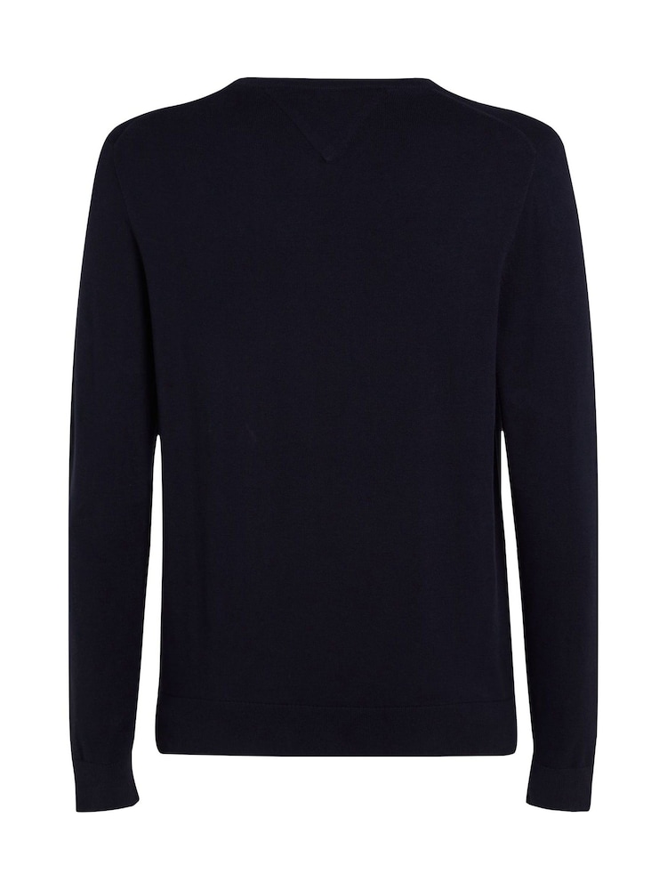 Tommy Hilfiger Blue 100% Cotton Core Essential Jumper - Image 6 of 6