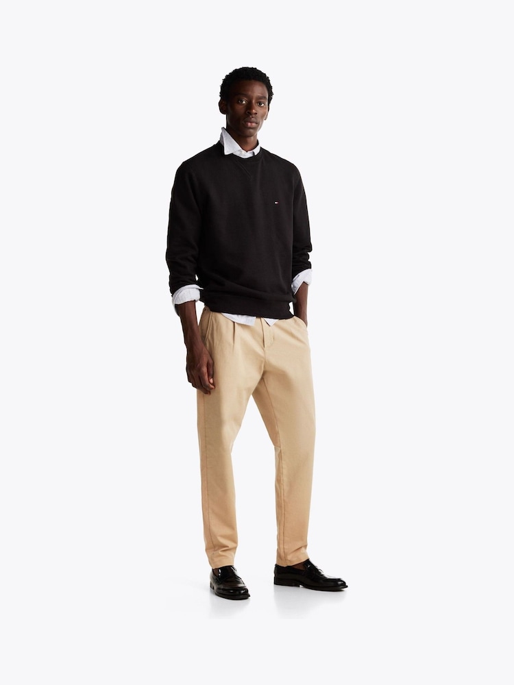 Tommy Hilfiger Black Essential Fleece Sweatshirt - Image 2 of 5