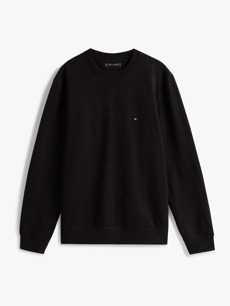 Tommy Hilfiger Black Essential Fleece Sweatshirt - Image 5 of 5
