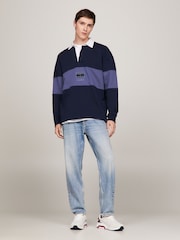 Tommy Jeans Blue 100% Cotton Tonal Flag Sweatshirt - Image 2 of 8