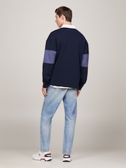 Tommy Jeans Blue 100% Cotton Tonal Flag Sweatshirt - Image 3 of 8