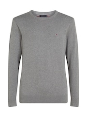 Tommy Hilfiger Grey 100% Cotton Core Essential Jumper - Image 5 of 6