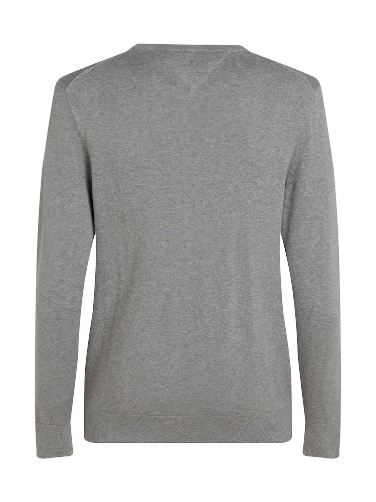 Tommy Hilfiger Grey 100% Cotton Core Essential Jumper - Image 6 of 6