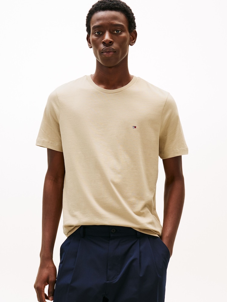 Tommy Hilfiger Natural 100% Cotton Seasonal Regular Fit T-Shirt - Image 1 of 5