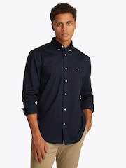 Tommy Hilfiger Blue 100% Cotton Core Flex Poplin Shirt - Image 1 of 6
