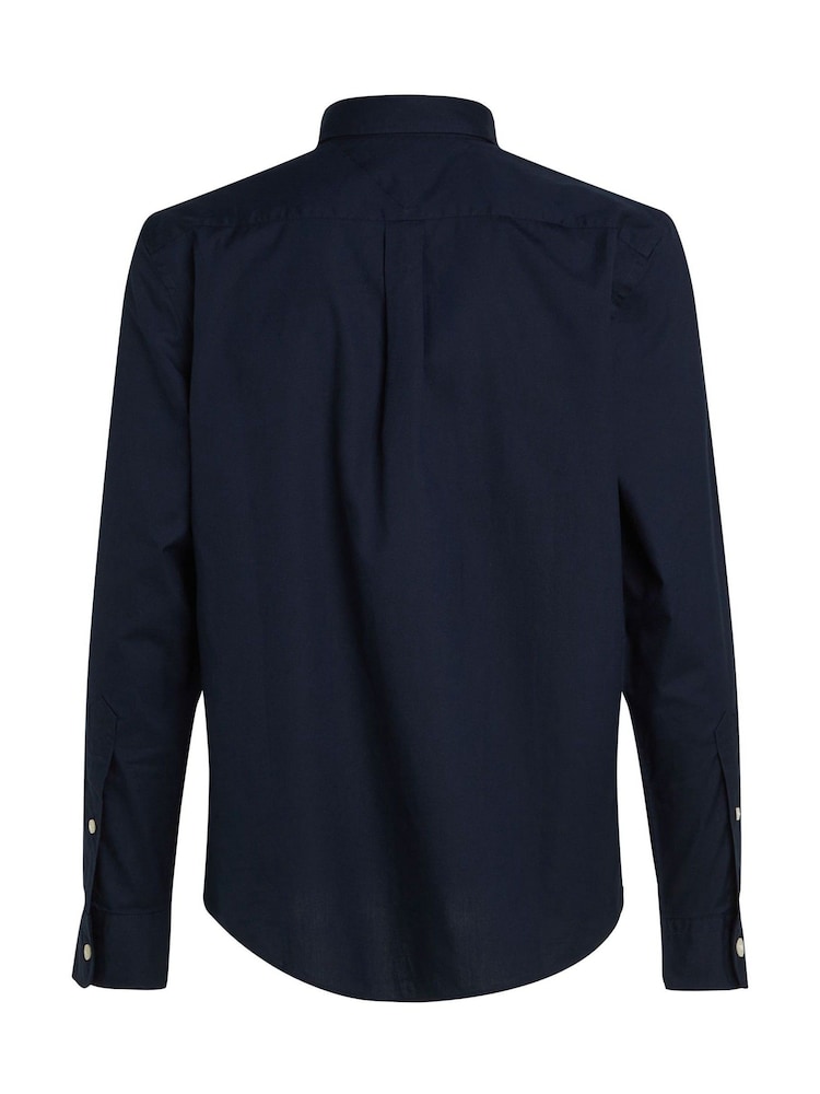 Tommy Hilfiger Blue 100% Cotton Core Flex Poplin Shirt - Image 6 of 6