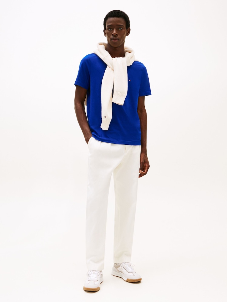 أزرق - Tommy Hilfiger 100% Cotton Seasonal Regular Fit T-Shirt - صورة 2 من 6